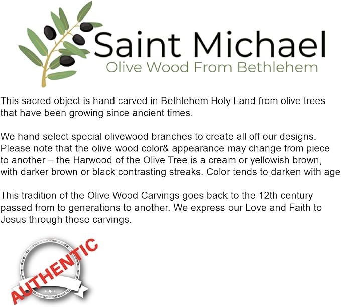 Olive Wood Wall Cross Silver Crucifix with Mother of Peral Design-Bethlehem Star on a Wooden Cross – Made in Bethlehem Holy Land The Place Where Jesus was Born by Christian Craftsmen.
