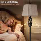 Luvkczc Vintage Floor Lamp with Cutout Design & Glowing Light - Resin Elegant Standing Lamp for Living Room, Bedroom, Office (Includes Bulb)