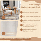 KEIKI Mid-Century Modern Upholstered Accent Chair with Side Table, Reading Chair Set