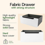 tinge Lira Premium Fabric Dresser - Solid Wooden Frame, 8 Spacious Sag-Proof Drawers with Sleek Metal Handles - Premium & Durable Storage Solution for Your Home (Light Brown)