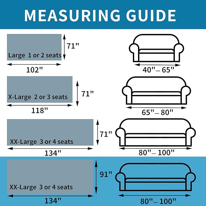 HAOMAIJIA Non Slip Couch Cover Sofa Covers for 3 Cushion Couch Washable sectional Couch Covers for Dogs pet Furniture Protector Couch Cover Blanket for Living Room (Blue, 91"x134")