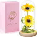 Valentines Day Rose Gifts for Her,Valentines Gifts for Women,Valentines Birthday Gifts for Women,Valentine's Day Flowers Gifts for Mom Girlfriend Wife,Sunflower In A Glass Dome Gifts for Valentine Day