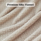 NEWCOSPLAY Super Soft Throw Blanket Linen Premium Silky Flannel Fleece Leaves Pattern Lightweight Bed Blanket All Season Use (Linen, Throw(50"x60"))