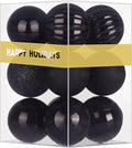 Black 1.6" Small Christmas Balls Christmas Tree Decoration Ornaments Shatterproof Hanging Balls for Birthday Halloween Holiday Wedding Decorations Set of 12pcs