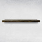URBANDI, Rustic Floating Shelves, Set of 2, Hidden Bracket, Solid Wood, Heavy Duty, Wall Mounted Shelves, (Dark Brown, 24Wx8D)