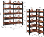 OUTLANE Reversible l-Shaped 5-Tier Industrial Bookshelf, 65 Inch Corner Bookcase with Open Wooden Shelves & Metal Frame, Adjustable Storage Rack for Home Office, Living Room Organization Furniture