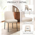 COLAMY Dining Chairs Set of 6, Modern Dining Chairs, Fabric Upholstered Dining Chairs, Kitchen Chairs with Curved Back and Metal Legs for Dining Room Kitchen Restaurant, Beige