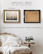 ARPEOTCY Vintage Gold Framed Wall Art Decor, Colorful Wildflower Picture, Vintage Flower Wall Art for Living Room Bedroom Office, Canvas Print Painting, Retro Bathroom Decor, 11x14 Inch