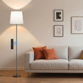 Floor Lamp with Pleated Shade, 62" LED Dimmable Standing Lamp with Remote & Foot Switch, Color Options, 9W E26 Bulb Included, Modern Reading Light for Living Room Bedroom Office Corner, Black