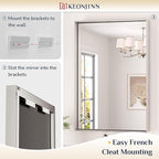 Keonjinn Brushed Nickel Bathroom Mirror 60 x 40 in Rectangle Frame Mirror for Over Sink, Rectangular Metal Framed Vanity Mirror Square Corner Aluminum Alloy Modern Silver Mirror(Horizontal/Vertical)