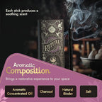 Ritual - Full Moon Incense Sticks, Expresses Your Intentions and Desires, 6 Sticks, 9 Inches Each, Natural Incense with Aromatic Concentrated Oil, Charcoal, Natural Binder & Salt - 1 Hour Burn Time