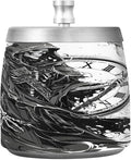 Black Death Ashtray with Lid, Outdoor Ashtrays for Patio, Stainless Steel Ashtray Odorless Smokeless for Home Office Balcony
