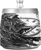 Black Death Ashtray with Lid, Outdoor Ashtrays for Patio, Stainless Steel Ashtray Odorless Smokeless for Home Office Balcony