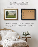 ARPEOTCY Vintage Gold Framed Wall Art Decor, 13x16 inch Wildflower Grassland Landscape Paintings, Vintage Room Decor, Classic Canvas Prints Antique Pictures Frame Victorian Wall Art for Living Room