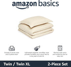 Amazon Basics Lightweight Microfiber 2-Piece Duvet Cover Set, Beige, Solid, Twin/Twin XL