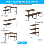 Golener Countertop Organizer Corner Shelf, 2 Tier Adjustable Stackable Corner Shelves for Kitchen, Bathroom, Spice Rack, Coffee Area, Over Sink, Dresser Table, Corner Counter Shelf Stand, Rustic Brown