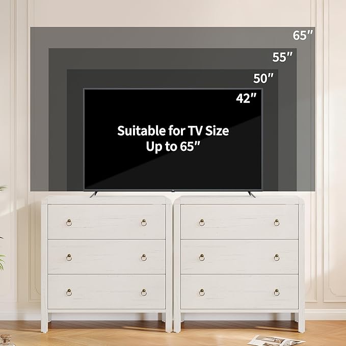 IDEALHOUSE 3 Drawer Dresser for Bedroom, Dresser Chest of Drawers with Handles, Nightstand Organizer with for Bedroom, Living Rooms, Offices, and Entryways