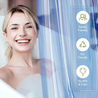 AmazerBath 72x78 Long Shower Curtain Liner, Clear Blue Plastic Shower Curtain Liner, Waterproof PEVA Shower Liner, Cute Lightweight Shower Curtains for Bathroom with 3 Magnets & Rustproof Grommets