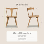 Poly & BARK Mid Century Modern Enzo Dining Chair Solid Oak Wood Set of 3