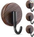OUTXE Wreath Hanger for Front Door, Upgraded Suction Cup Reef Hook for Glass Window/Over Door, Christmas/Thanksgiving/Halloween/July 4th/Easter/Valentine/Spring/Summer/Fall (Walnut, 4-Pack)