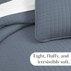 Southshore Fine Living, Inc. Oversized King Quilt Set, Blue Bedspread King California Comforter with 2 Matching Pillow Shams, Microfiber Coverlet Set, Oversized King Size Quilt, Slate Blue Bedding