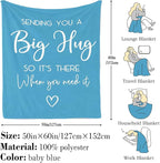 Pubrave Get Well Gifts for Women After Surgery, Inspirational Gifts for Women, Sympathy Gift, Thinking of You Gifts, Breast Cancer Gifts for Woman, Feel Better Gifts, Healing Blanket Blue 60x50in
