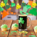 St. Patricks Day Decorations Shamrock Ornaments - 30pcs St Patricks Day Tree Ornaments Clover Baubles for Irish Lucky St Patrick's Day Home Table Tree Party Hanging Decorations