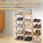 Vertical Shoe Rack Small Narrow Shoe Racks 5-Tiers Folding Shoe Storage Rack No Installation Shoes Organizer Shelf Standing Shoe Rack for Entryway Hallway Corridor Room Corner Storage