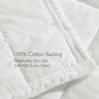 Greek Velvet Twin Quilt Set, 3× Softer Luxe Sheen, 100% Cotton Backing, 150GSM Down-Alternative Fill, Expanded 68×90" Coverage for Fuller Side Drape (1 Quilt + 1 Pillow Shams), Brilliant White