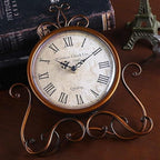 HZDHCLH Vintage Table Clocks for Living Room Bedroom Decor, Silent Decorative Farmhouse Shelf Clock Battery Operated, Small Rustic Mantel Clock with Roman Numerals