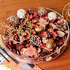 Qingbei Rina Christmas Potpourri Bags,Tea Scented Potpourri Bowl Filler Dried Flower, Home Fragrance Sachet, Winter Holiday Decorative Vase Decor,8.4 oz,Gold