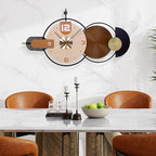 38x20 Inch Large Modern Wall Clock for Living Room - Metal & Wood Combination, Silent Non-Ticking Battery Operated Decorative Clock for Home, Bedroom, Kitchen, Office
