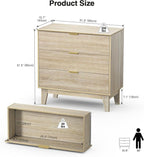 Anmytek 3 Drawer Dresser for Bedroom, Modern Closet Dressers Chest of Drawers, Wood Tall Dresser Storage Dresser Large Nightstand for Bedroom Living Room Hallway Closet, H0113