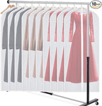 Zilink Garment Bag Dress Bags for Storage Set of 10 Long Dresses Suit Protector Cover 60-inch with Full-Length Zipper for Suit, Coat, Long Winter Coat, Long Dress Closet Storage