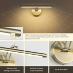 Dimmable Picture Light Hard Wired 15.75" Inch Adjustable Swing Arm Antique Bronze Picture Frame Lights Led Display Light for Artwork 7W 3000K