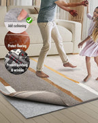 Resare Non Slip Rug Pad Gripper Extra Thick Dual Surface Felt Under Rug for Area Rugs and Hardwood Floors,Super Cushioned Non Skid Carpet Padding - 2.6x6 Feet 1/4" Double-Sided Non Slip