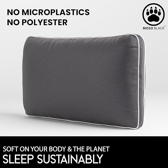 King Size Cooling Pillow - 100% Viscose Made from Bamboo Infused with Charcoal - Eco-Friendly Firm Bed Pillows for Back and Stomach Sleepers - Hypoallergenic Comfort for Spinal Alignment (Charcoal)