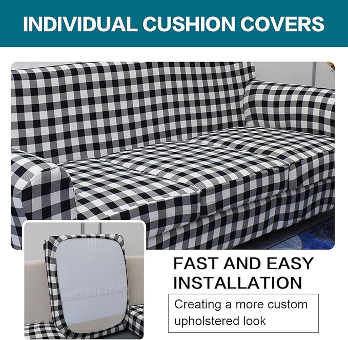 KRFOONN 2 Piece Chair Covers Printed Sofa Covers Couch Covers Washable Armchair Sofa Couch Slipcover Furniture Protector with Elastic Bottom for Living Room (Armchair, 07), Small