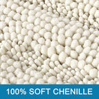 H.VERSAILTEX Bath Rugs for Bathroom Non Slip Bath Mats Extra Thick Chenille Striped Rug 20" x 32" Absorbent Non Skid Fluffy Soft Shaggy Washable Dry Fast Plush Mat for Indoor, Bath Room, Tub - Cream