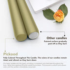 New Burning Formula Unscented Dripless 10-Inch Taper Candles Set of 12 - Sage Green, for Wedding, Dinner - Smokeless, Long Burning - Hand Poured, Colored Tall Candlesticks - Verde Salvia