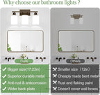 3-Light Bathroom Light Fixtures, Vanity Light with Milky White Shades, Oil-Rubbed Bronze Bathroom Light Fixtures Over Mirror, Modern Bathroom Wall Lamp for Mirror Living Room Cabinet Bedroom