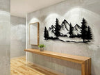 Vailla Mountain Art Large Mountains Wall Decor Wood Wall Art 3D Wall Hanging Home Decoration Nature 3D Textured Sculptures Mountain Rivers Decorative Painting Suitable For Living Room Bedroom Office