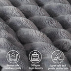 Headboard Wedge Pillow + A Long Neck Roll Pillow Body Pillow，Large Headboard Pillow with Removable Cover (Blue-Gray, Queen：59x8x20 inches)
