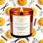 Candle Gift Set –2 Pack Wood Wick Pumpkin Spice Scented Candles,22.6 oz Natural Soy Wax Candles with Gift Box,Long Lasting Autumn Candles for Home Decor,Gifts for Women