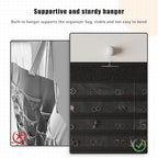 1 Pack Hanging Jewelry Organizer 80-Pocket Dual-sided Jewelry Storage for Earring Necklace Bracelet Ring Travel Holder, Black