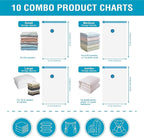 10 Pack Vacuum Storage Bags, Space Saver Bags (2 Jumbo/2 Large/3 Medium/3 Small) Compression Storage Bags for Comforters and Blankets, Vacuum Sealer Bags for Clothes Storage, Hand Pump Included
