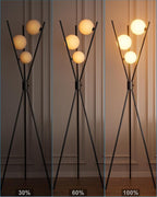 Lightdot 60IN Dimmable Black Tripod Floor Lamp Mid Century Standing Lamps with 3Pcs 3000K Bulbs Included Globe Eye Care&Stable Base Modern Tall Lamp for Living Room/Bedroom/Sofa Beside/Corner Decor