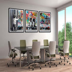 Novatique Banksy Wall Art Street Graffiti Wall Art Behind the Curtain Graffiti Artwork for Living Room Bedroom Office,24" x 36" x 3pcs
