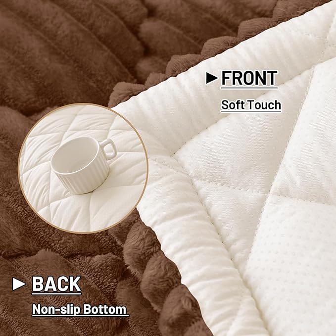 Smiry Pet Couch Cover for Dogs Washable, Non-Slip Fuzzy Couch Covers for 3 Cushion Sofa Pet Friendly, Soft Thick Furniture Protector Sofa Slipcover Mat for Dogs (Chocolate, 27.6" x 82.7")