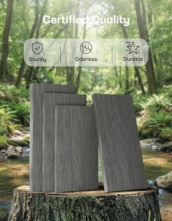 Marsail Farmhouse 5 Drawer Dresser, Wood Chest of Drawers with Natural Texture, Smooth Gliding Drawers, Versatile Storage Organizer Cabinet for Bedroom & Living Room, Grey